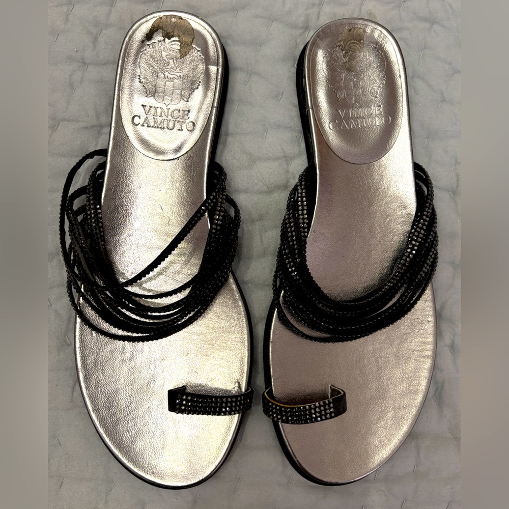 Vince Camuto Silver and Black Women's Sandals